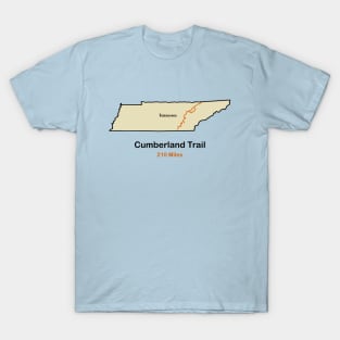 Route Map of the Cumberland Trail in Tennessee T-Shirt